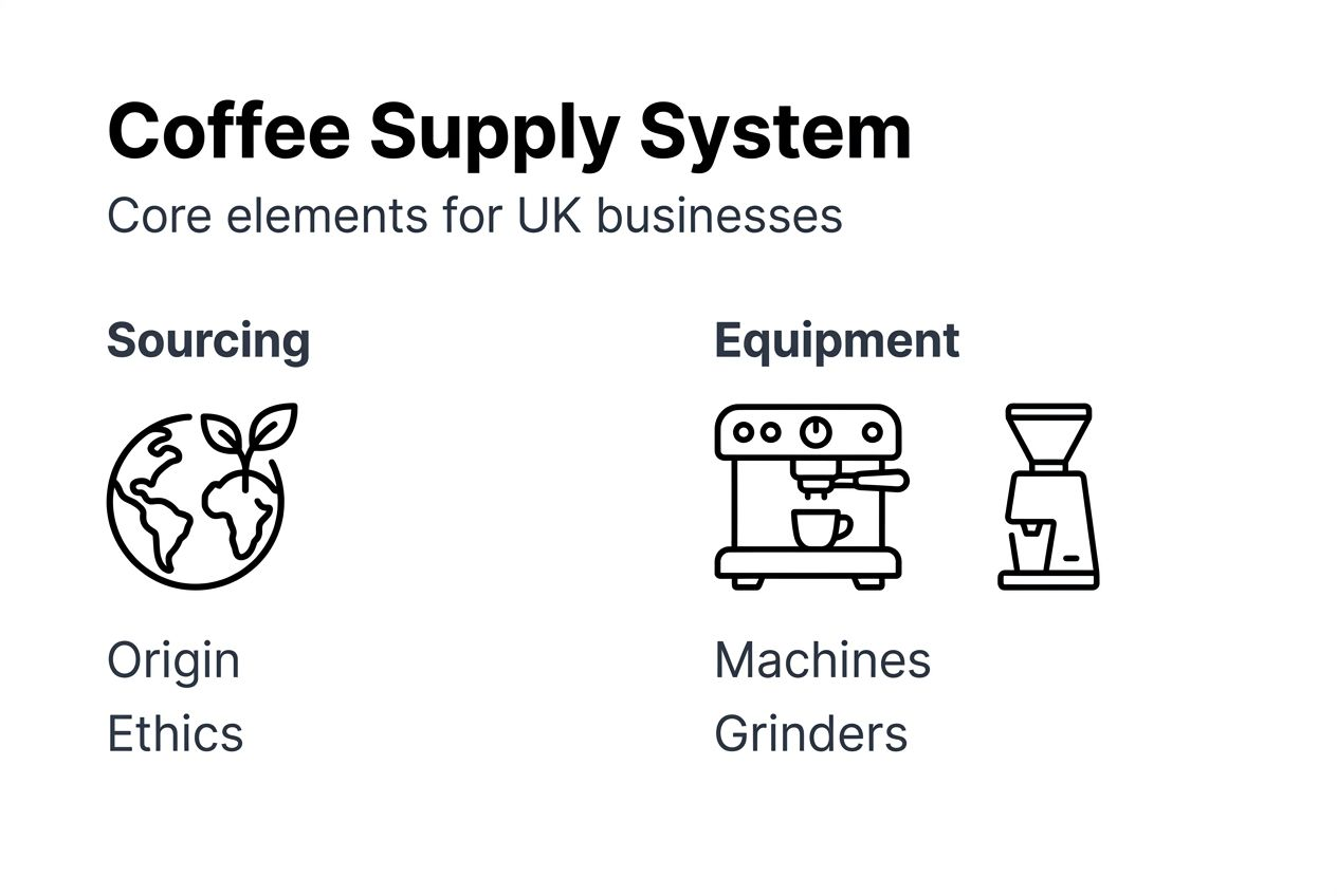 Infographic mapping UK coffee supply core elements