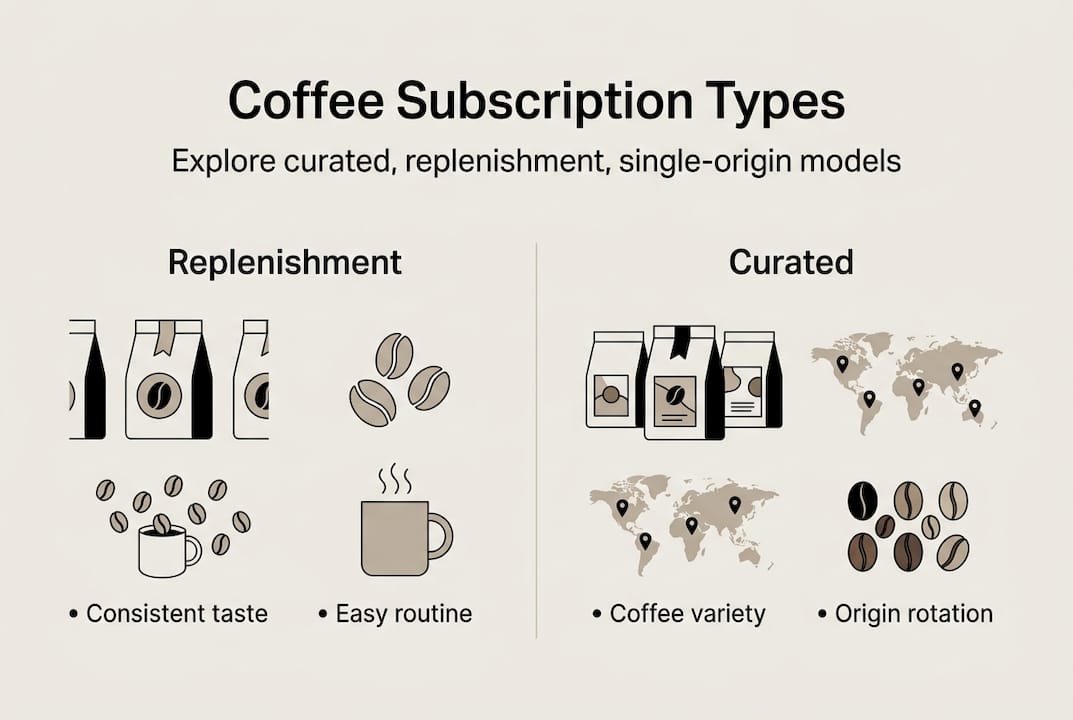 Infographic showing coffee subscription models