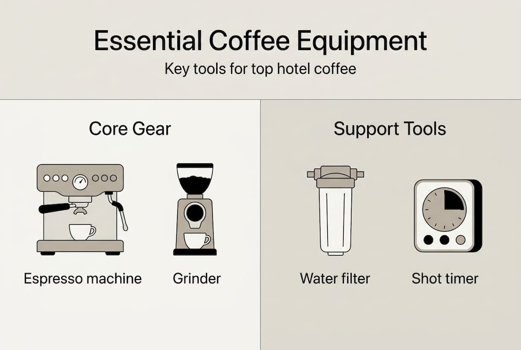 Infographic of essential hotel coffee equipment