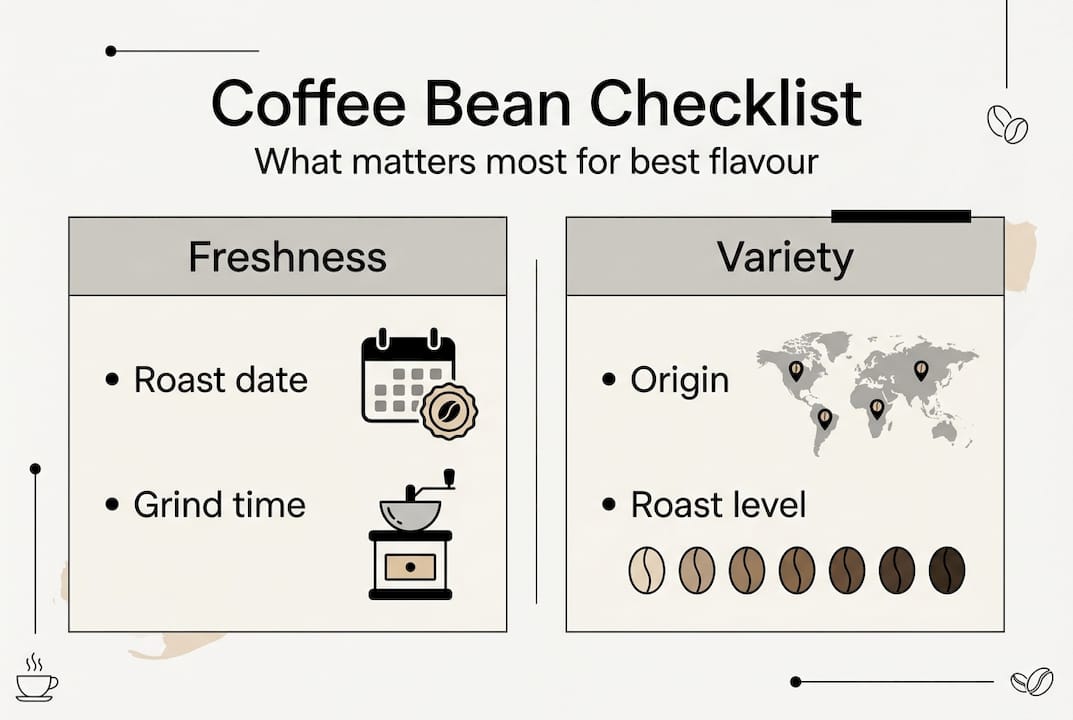 Infographic summarizing coffee bean choices