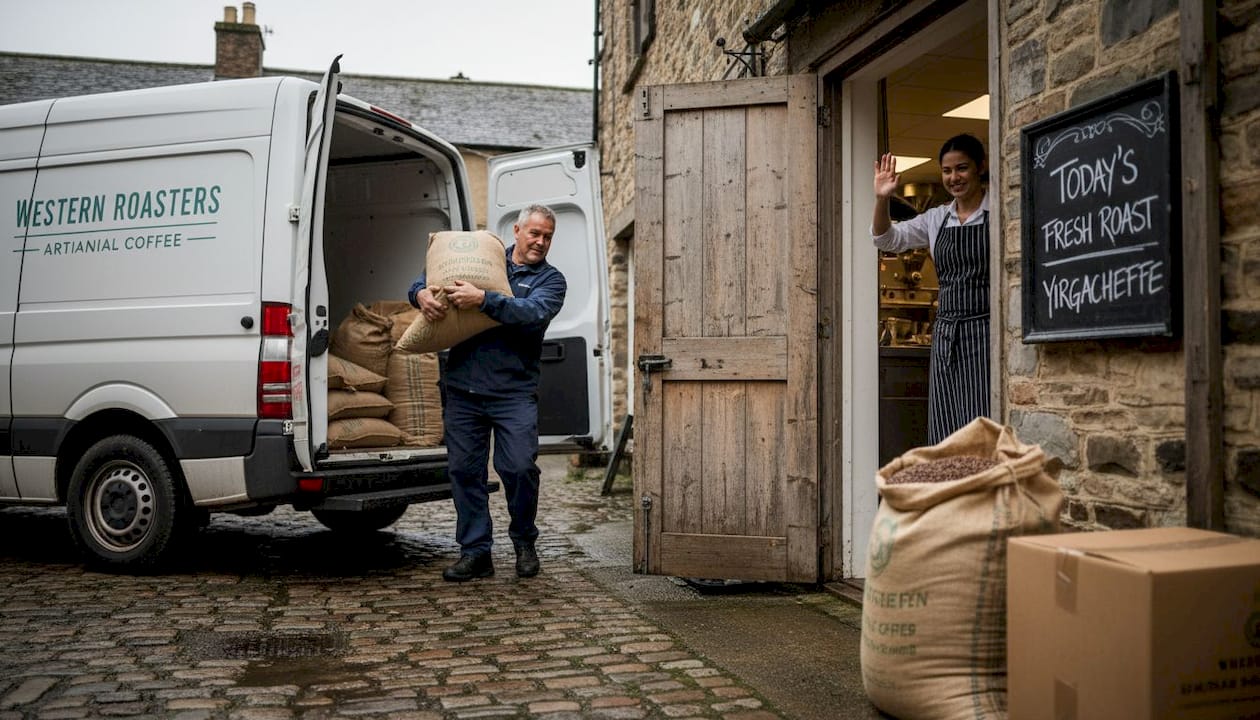Coffee beans delivered fresh to southwest café