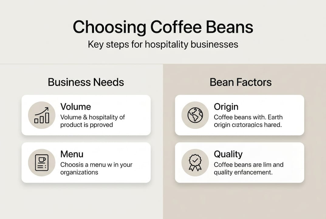 Infographic showing coffee bean selection steps