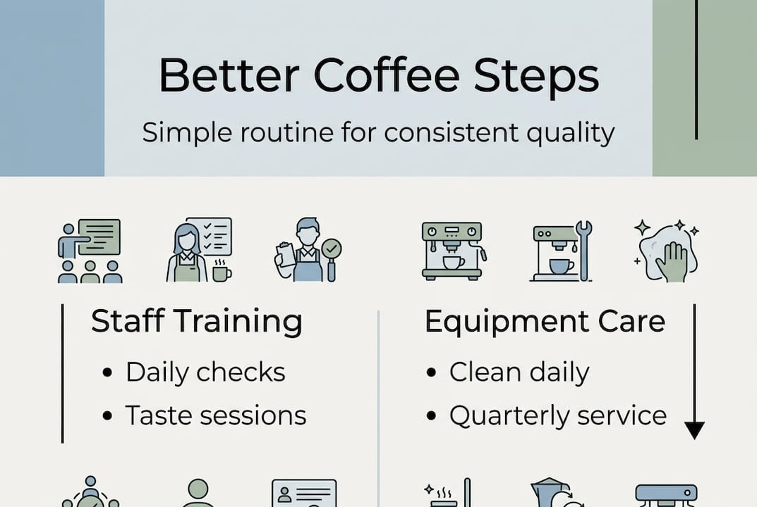 Infographic with steps for better coffee quality