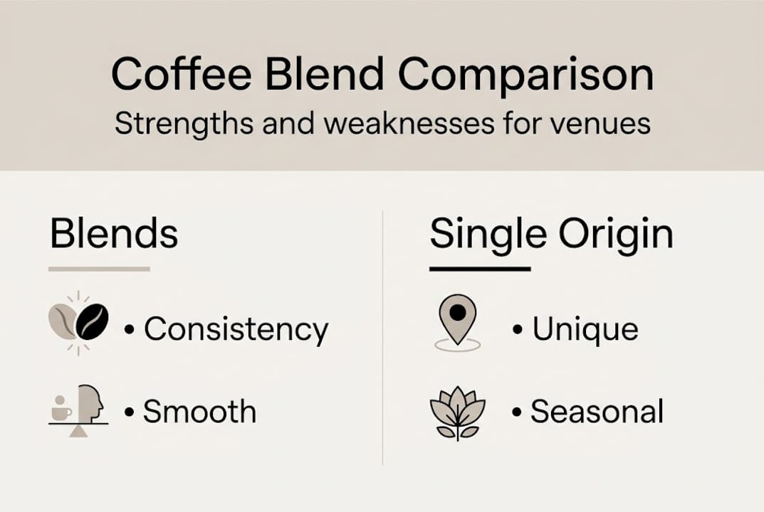 Infographic comparing coffee blends and single origin