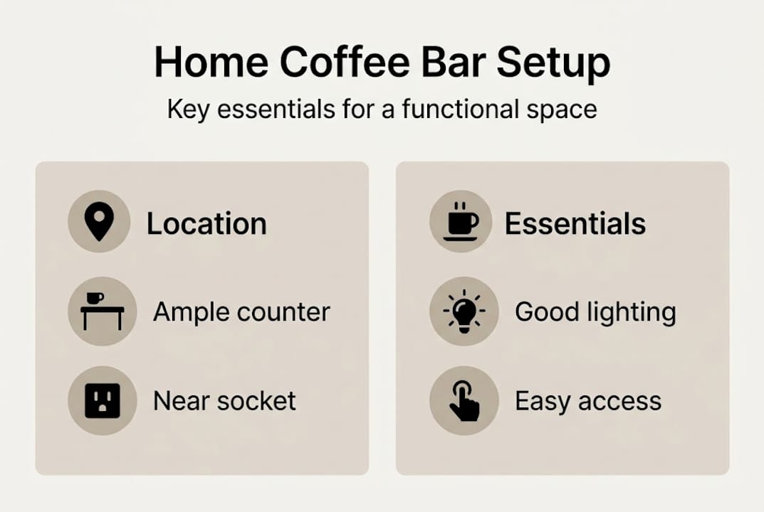 Infographic overview of coffee bar essentials