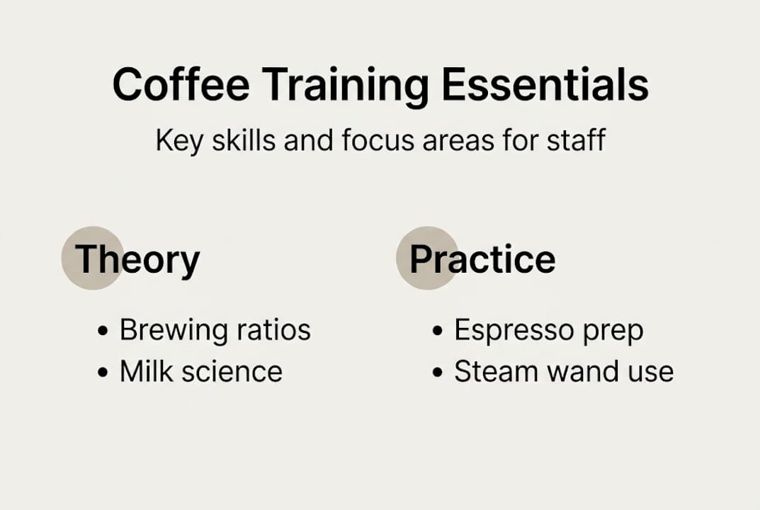 Infographic showing coffee training essentials