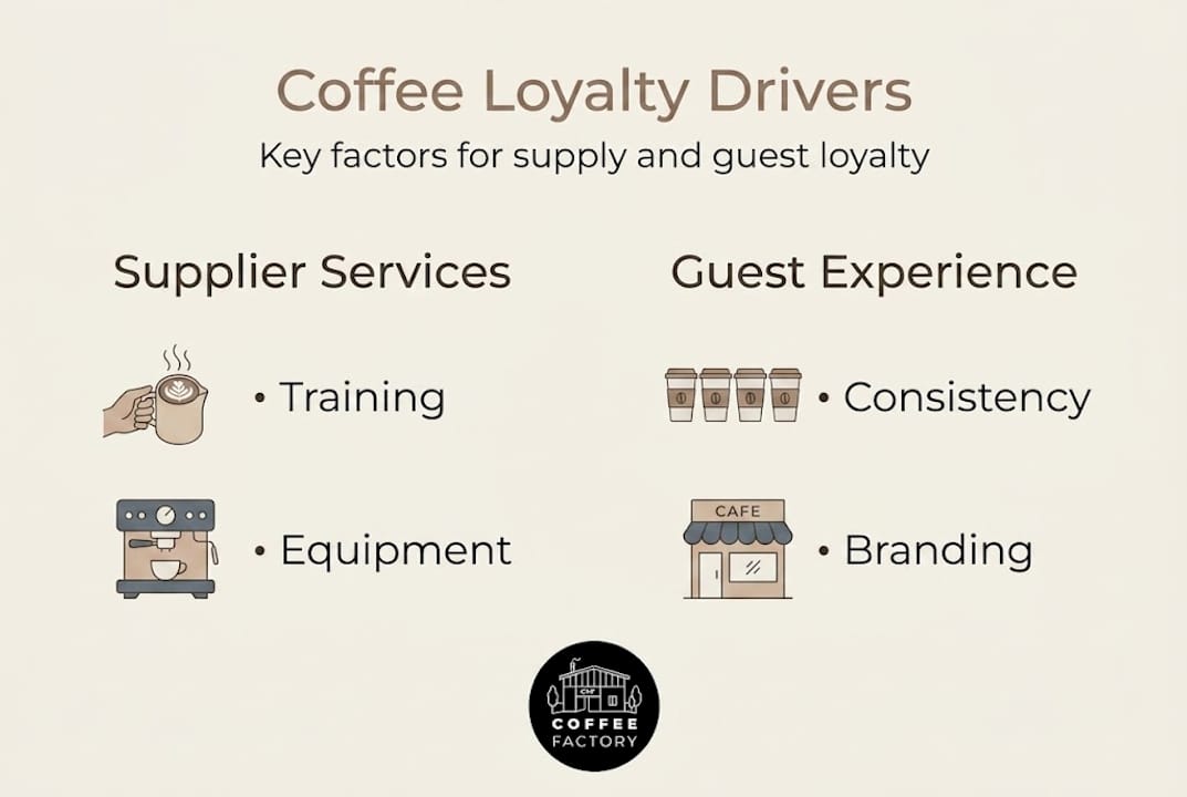 Infographic highlighting coffee supply loyalty strategies
