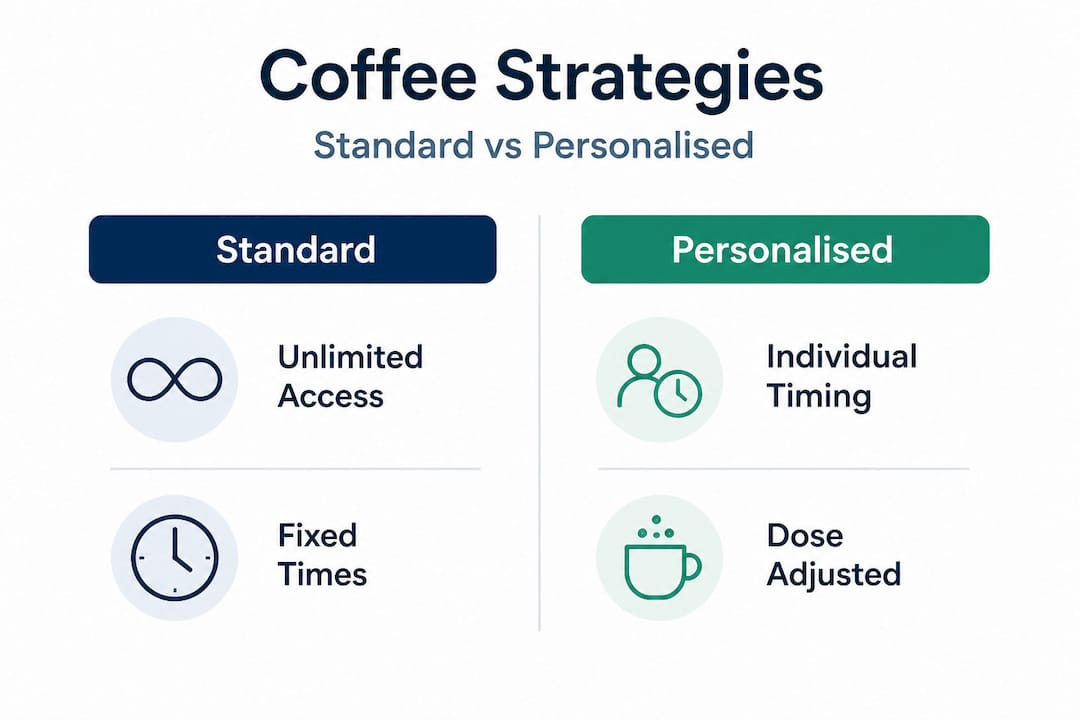 Infographic comparing standard vs personalised coffee strategies