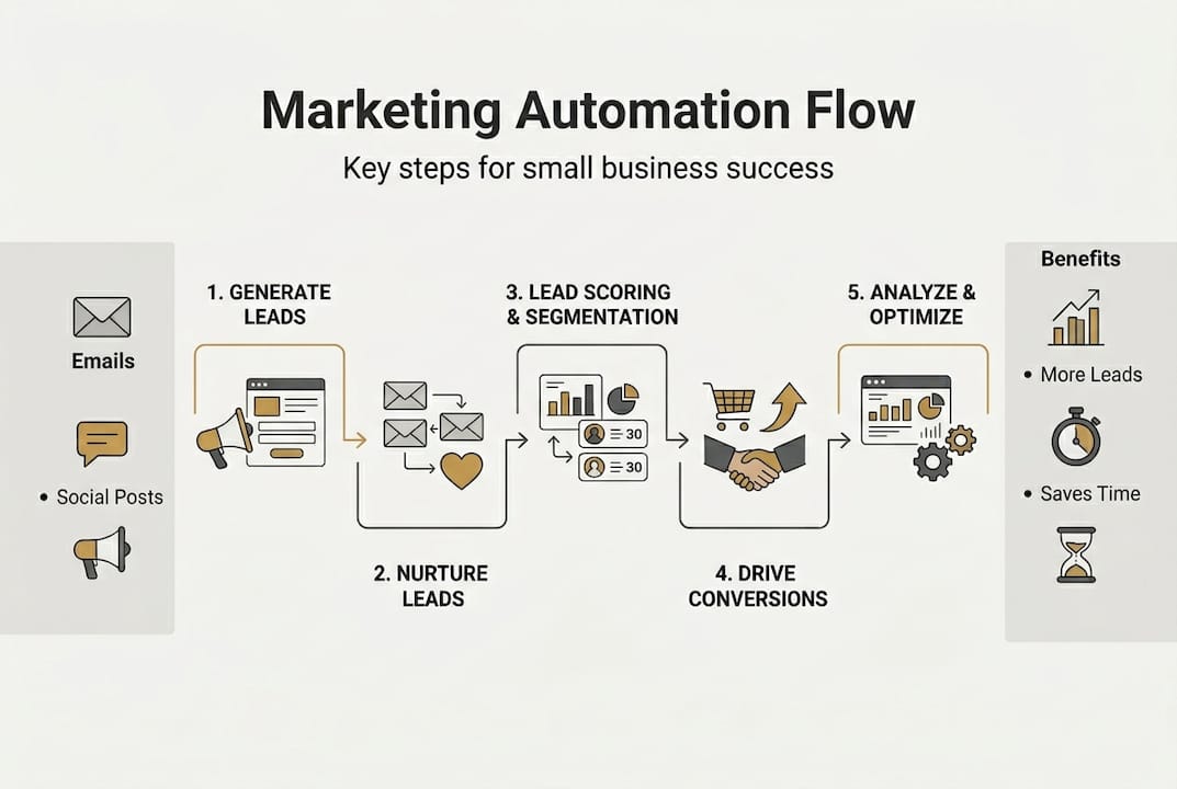 Infographic summarizing automation workflow and benefits