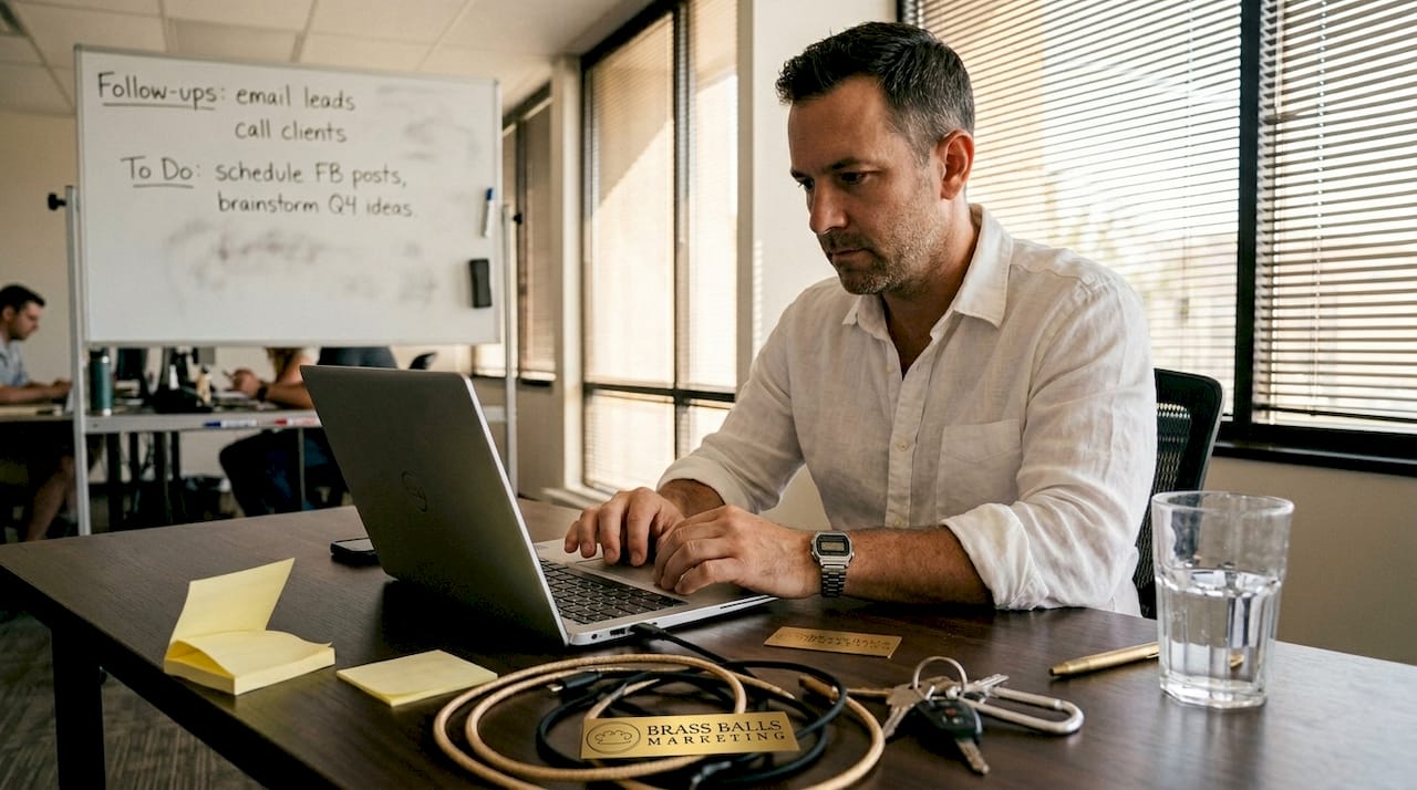 Business owner scheduling tasks with automation tools