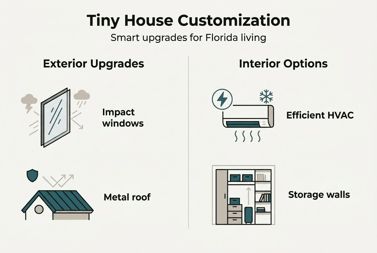 Infographic showing Florida tiny house upgrades
