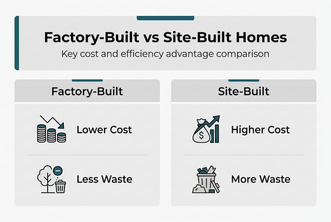 Infographic comparing factory-built and site-built homes