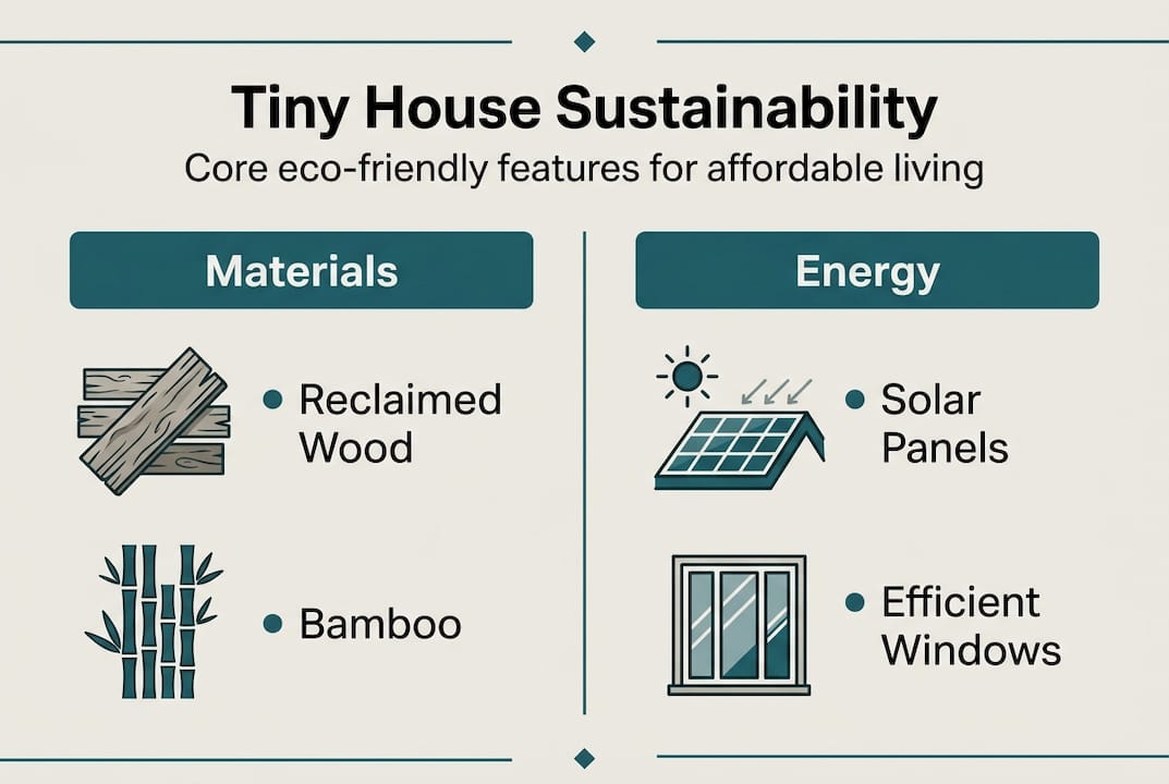 Infographic of tiny house sustainable features