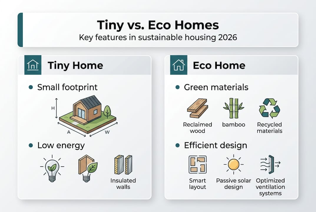 Infographic: tiny homes versus eco homes features