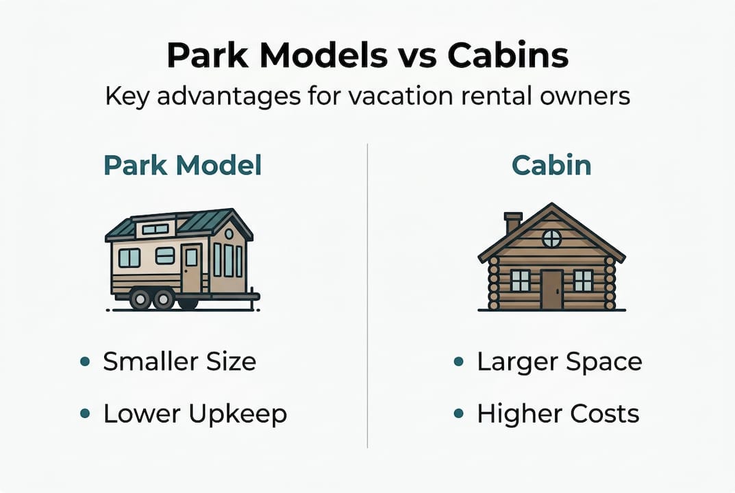 Infographic compares park models and cabins