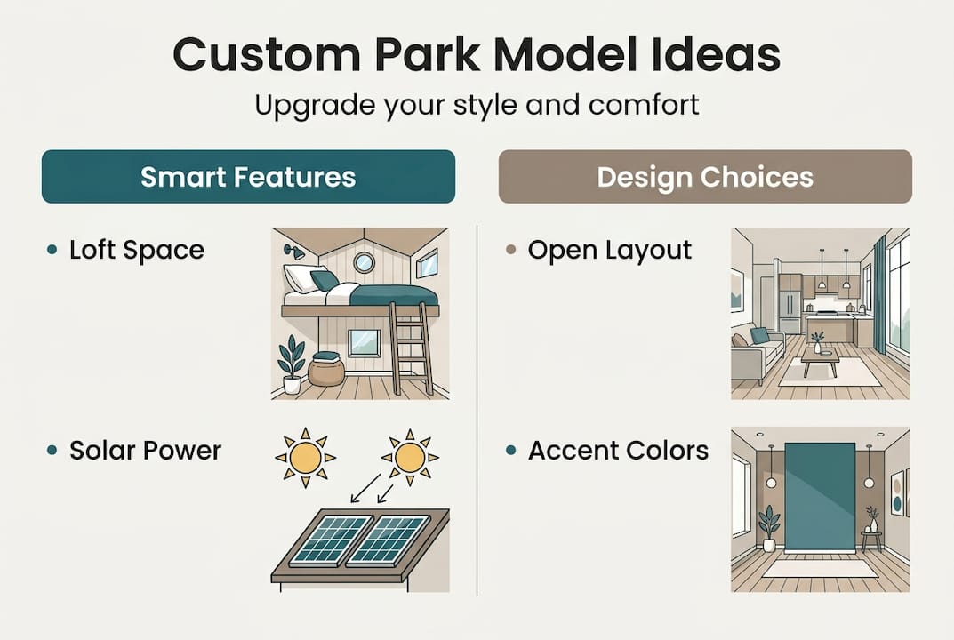 Infographic on custom park model options