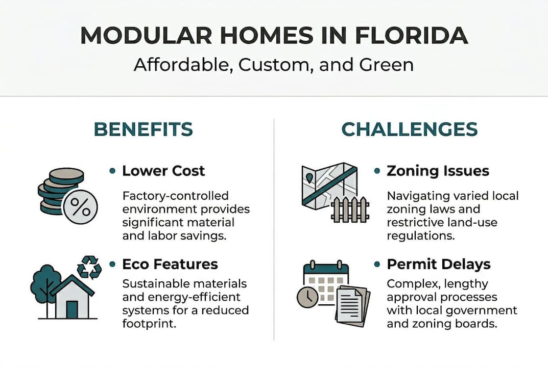 Infographic modular home benefits and challenges
