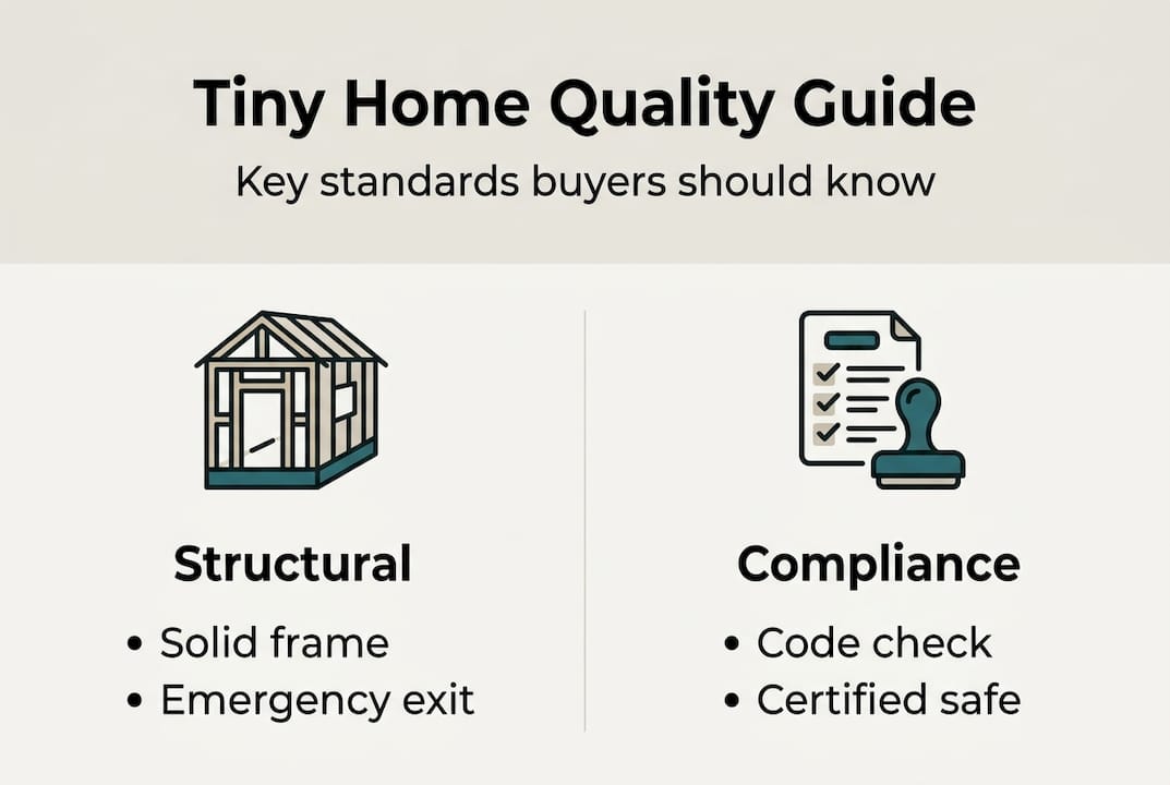 Infographic on core tiny home quality standards