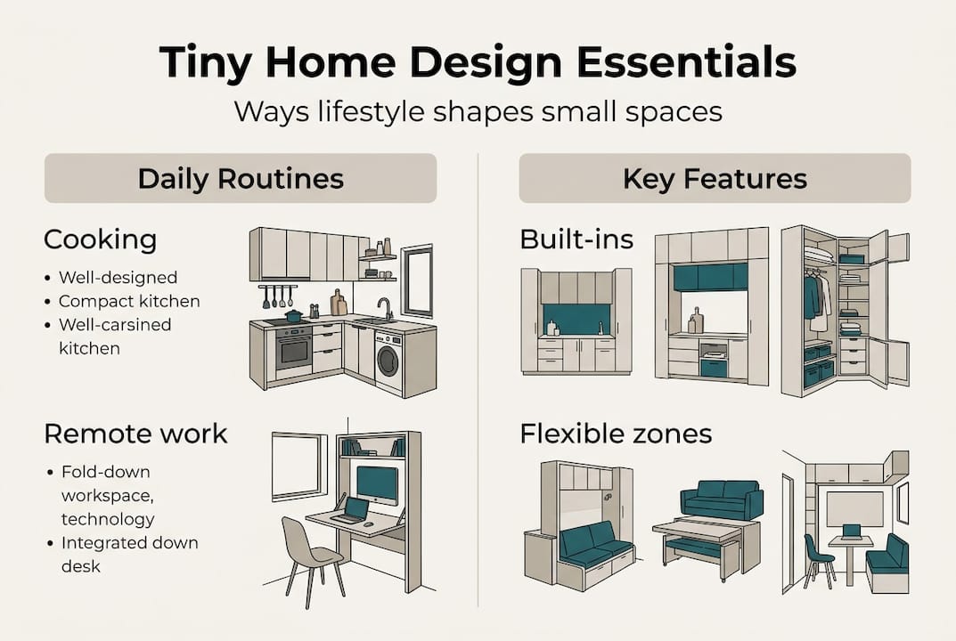 Infographic key features of lifestyle tiny homes