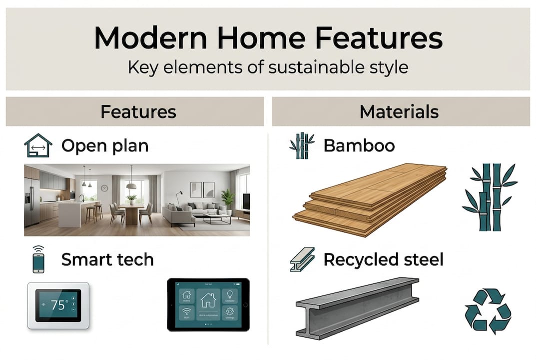 Infographic showing modern home key features
