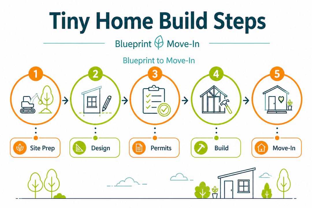 Infographic showing Florida tiny home process steps