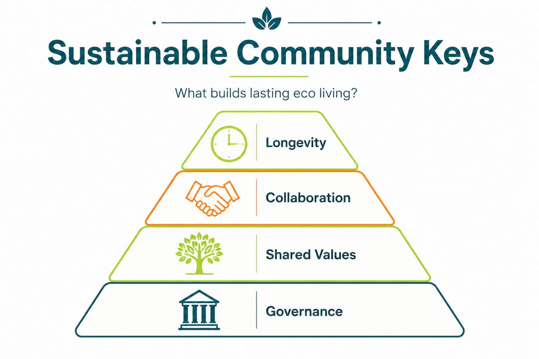 Infographic keys to sustainable tiny home communities