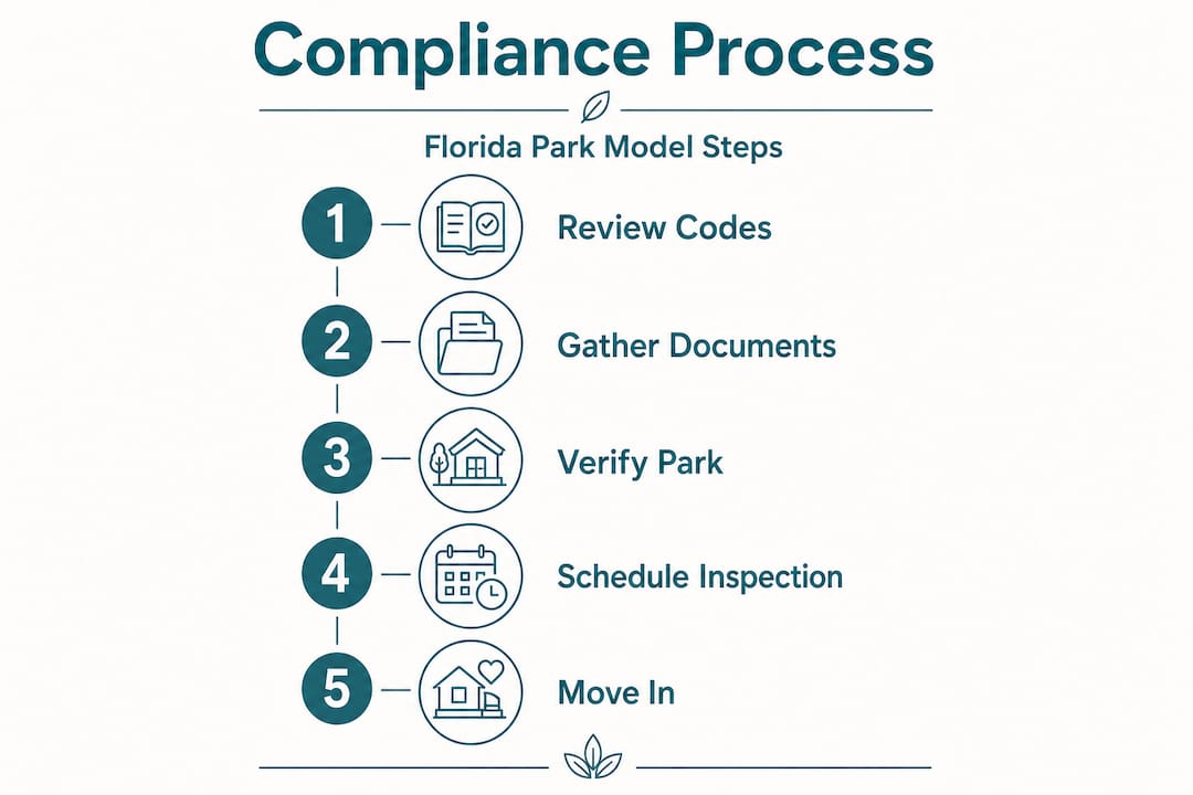 Infographic five steps of park model compliance process