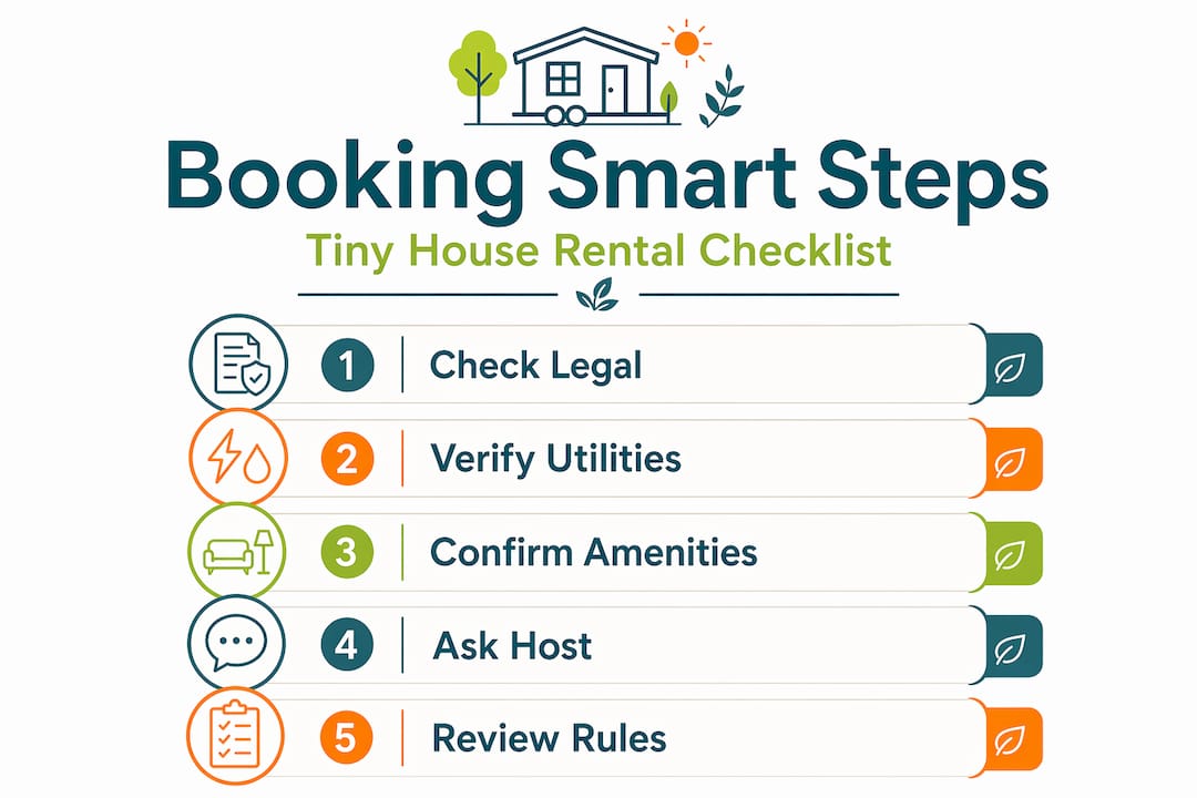 Infographic illustrating tiny house rental steps