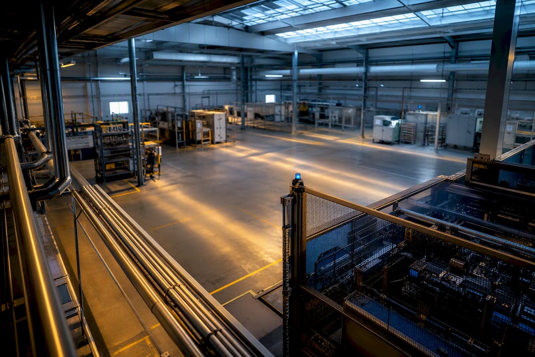 Moderne Produktionshalle mit energieeffizienter Technik