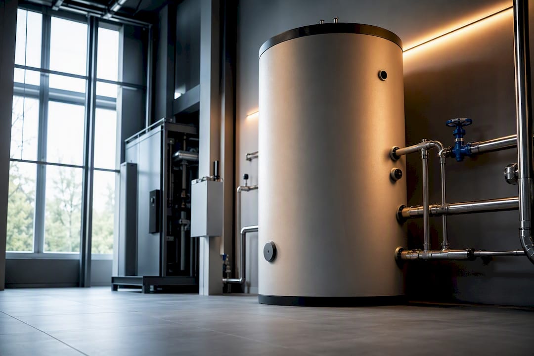 Wasser-Wärmespeicher in einer modernen Energiezentrale