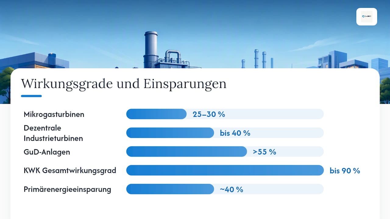 Vergleich des elektrischen und thermischen Wirkungsgrads