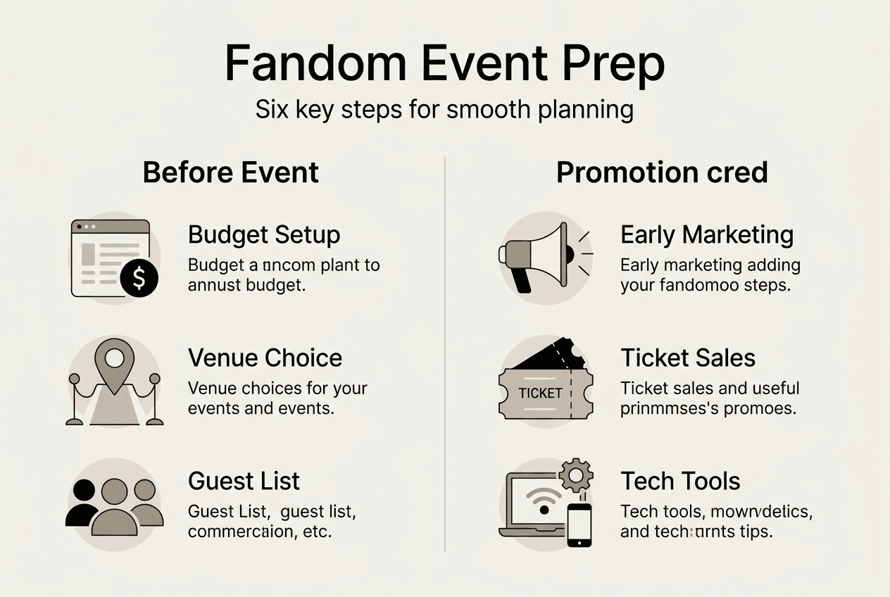 Infographic with fandom event preparation steps