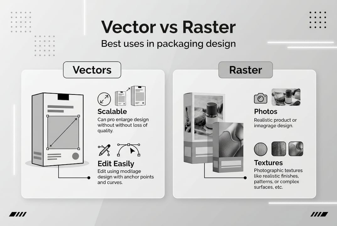 Infographic comparing vector and raster graphics