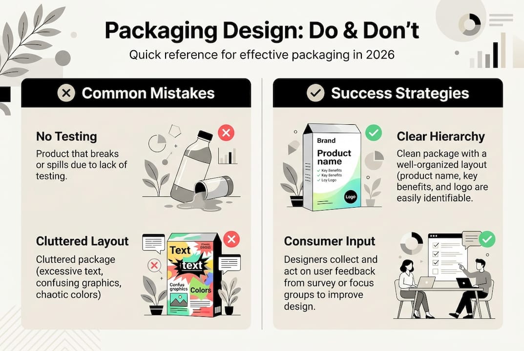 Infographic listing packaging design do and don’t