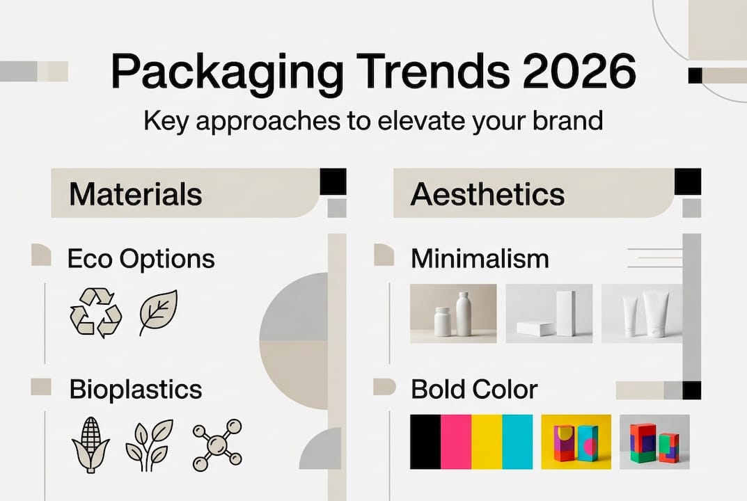 Infographic of 2026 packaging design trends