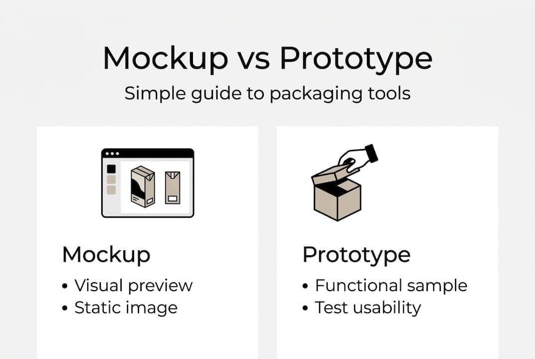 Infographic comparing mockups and prototypes