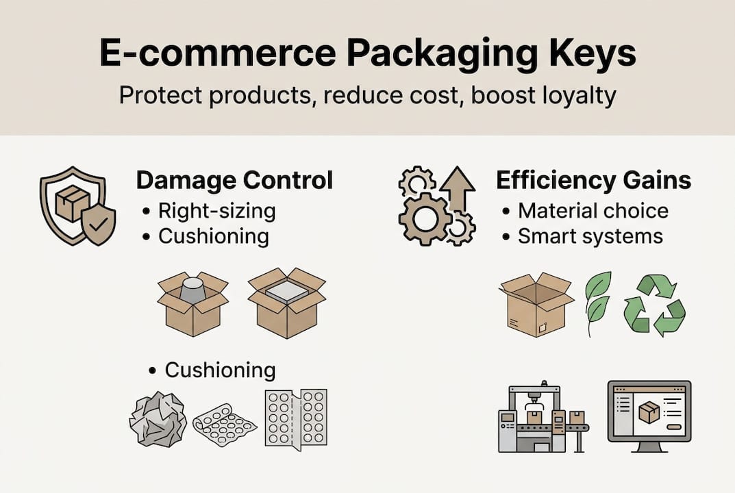 Infographic with key e-commerce packaging strategies