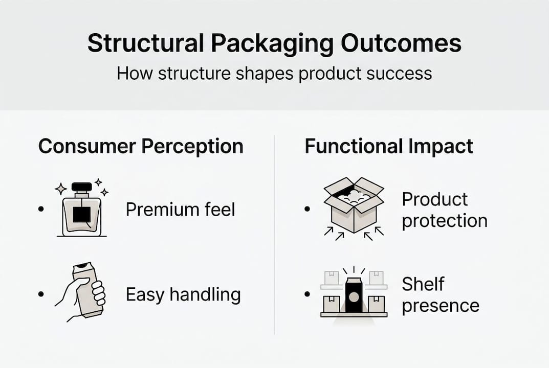 Infographic showing structural packaging effects