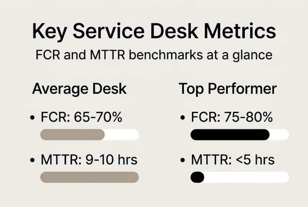 Infographic comparing service desk metrics