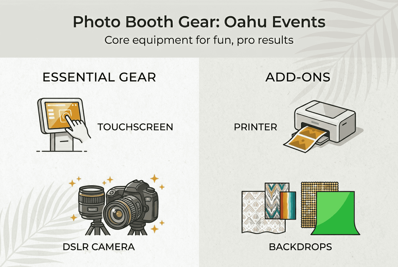 Infographic of photo booth core equipment