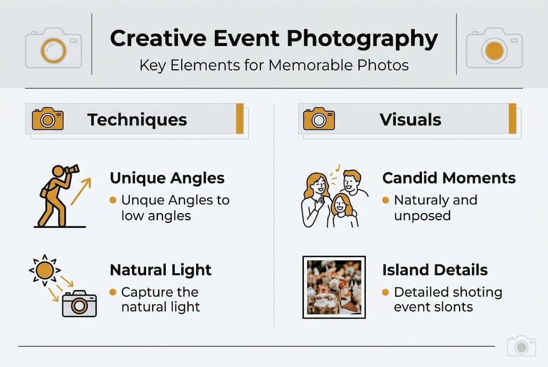 Infographic showing creative event photo elements