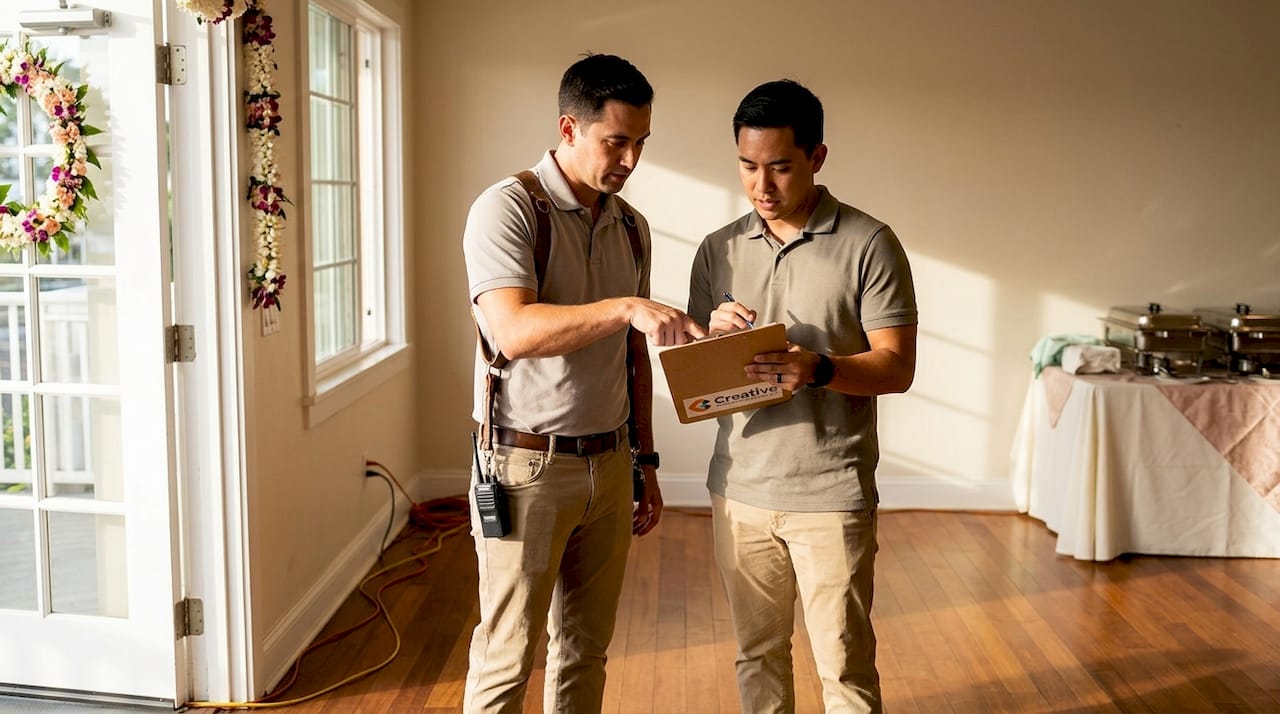 Hawaii videography team prepares at event
