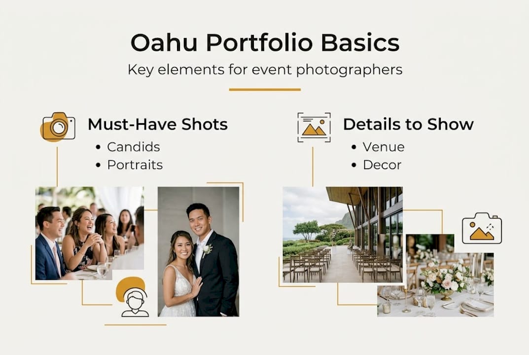 Infographic with key event portfolio essentials