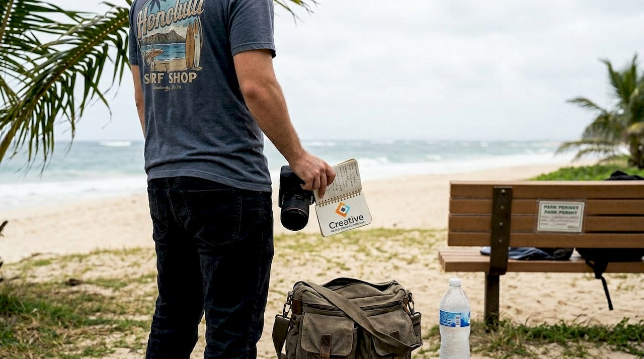Photographer scouting Oahu event locations