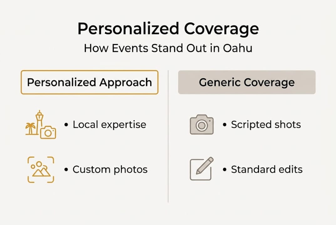 Infographic contrasting personalized vs generic event coverage
