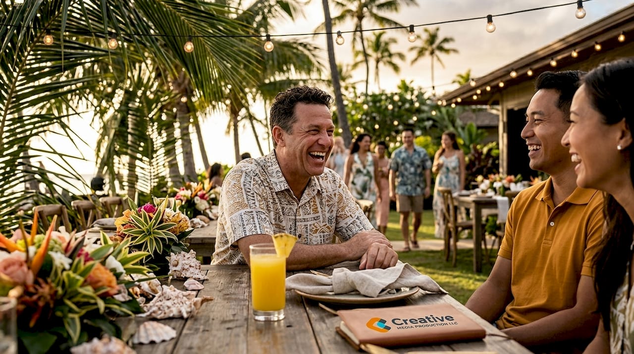 Guests sharing laughter at Oahu event
