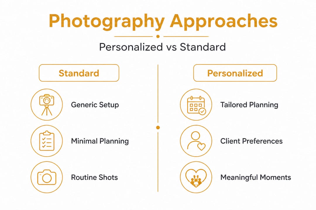Comparison infographic of standard and personalized photography