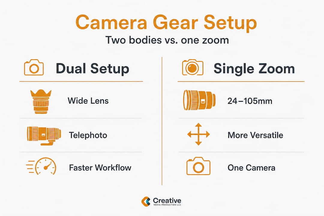Infographic comparing dual camera and single zoom setups