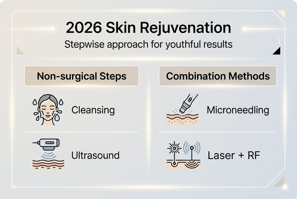 Infographic showing key steps of non-surgical rejuvenation