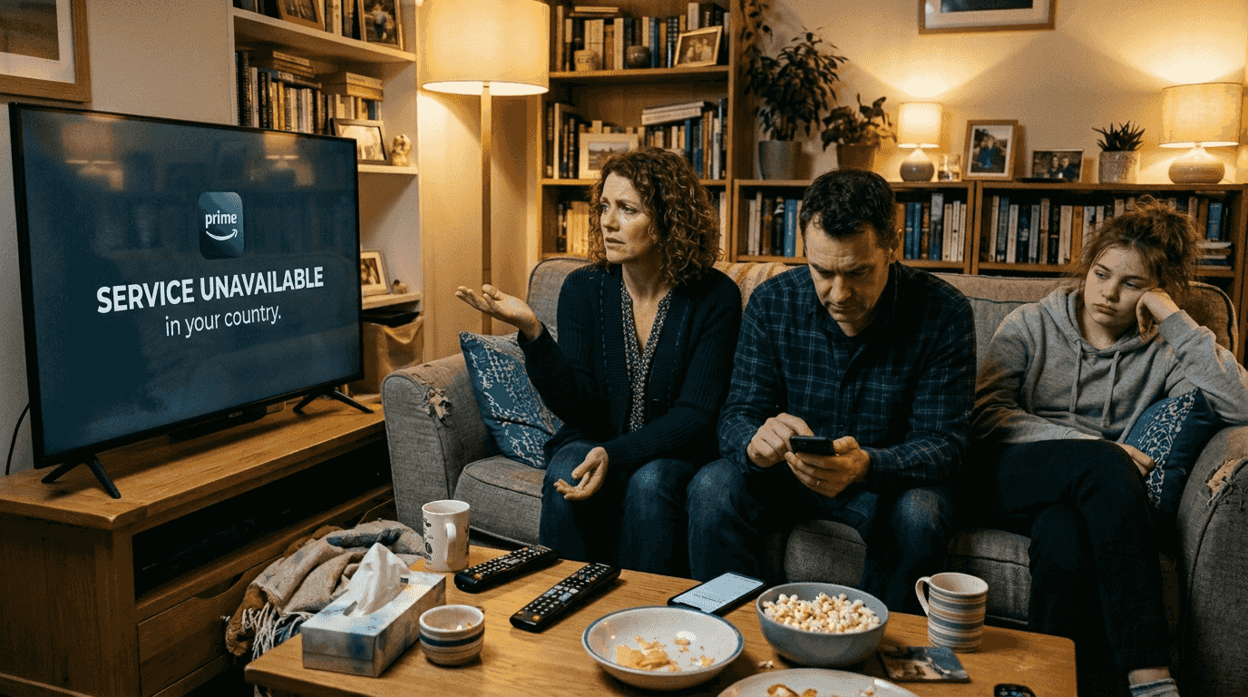 Family confronted by streaming geo-block message